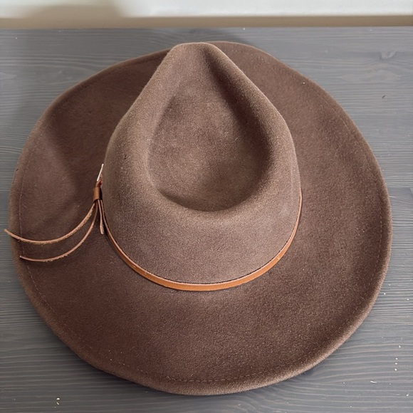 Outback Trading Company Wool Tassy Crusher Cowboy Hat UPF Protection Brown S/M - Picture 4 of 14